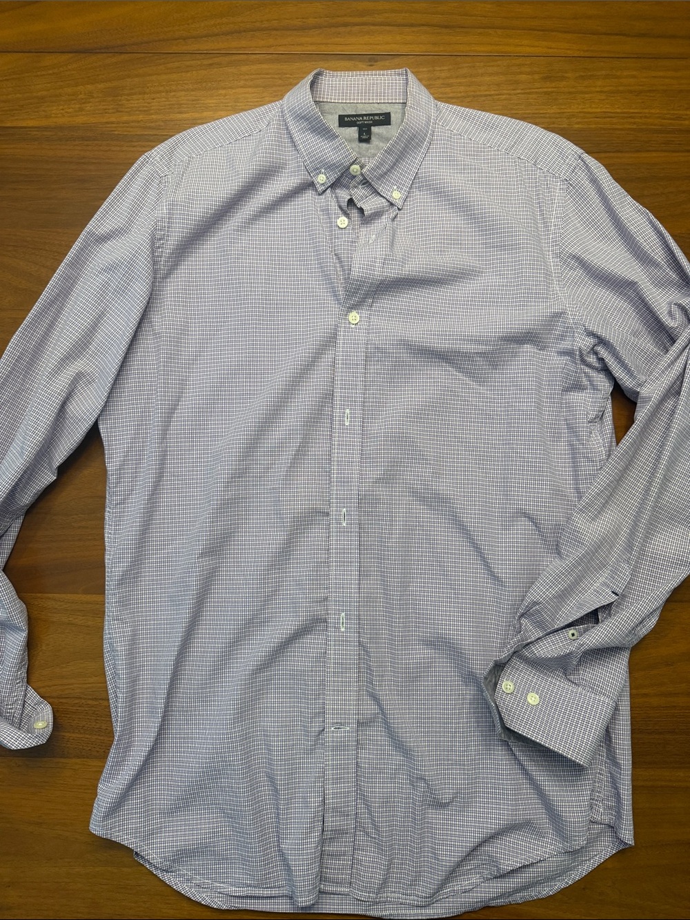 Banana Republic Light Purple Check Button-Down Shirt